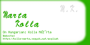 marta kolla business card